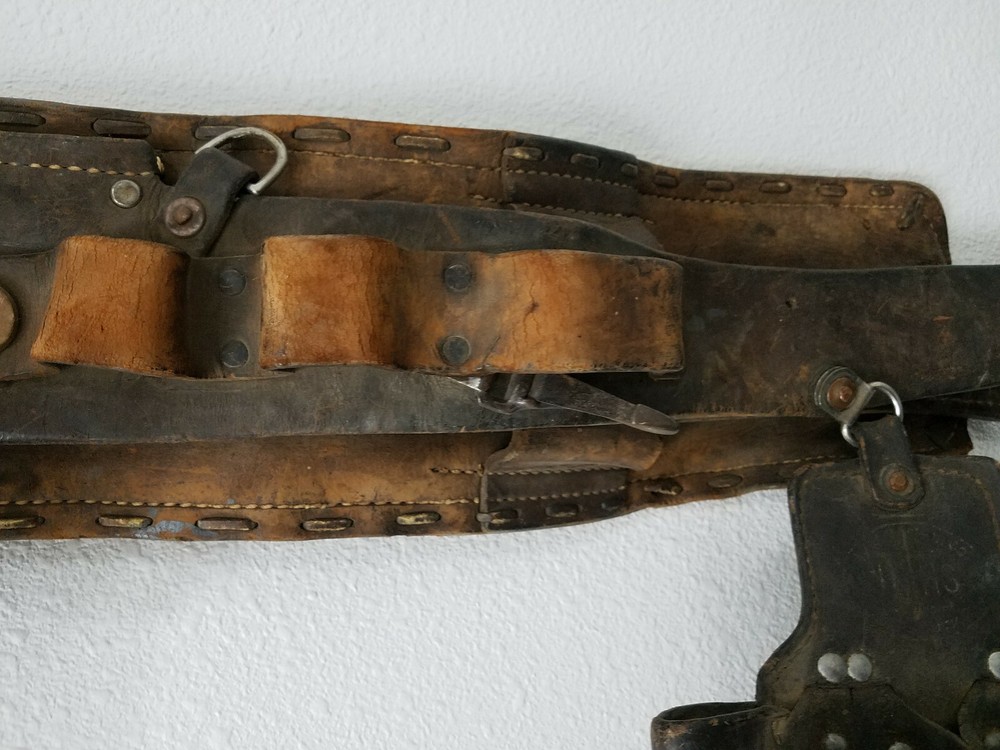 VINTAGE W.M. BASHLIN LINEMAN BELT POLE CLIMBING WITH SLIDING POLE STRAP