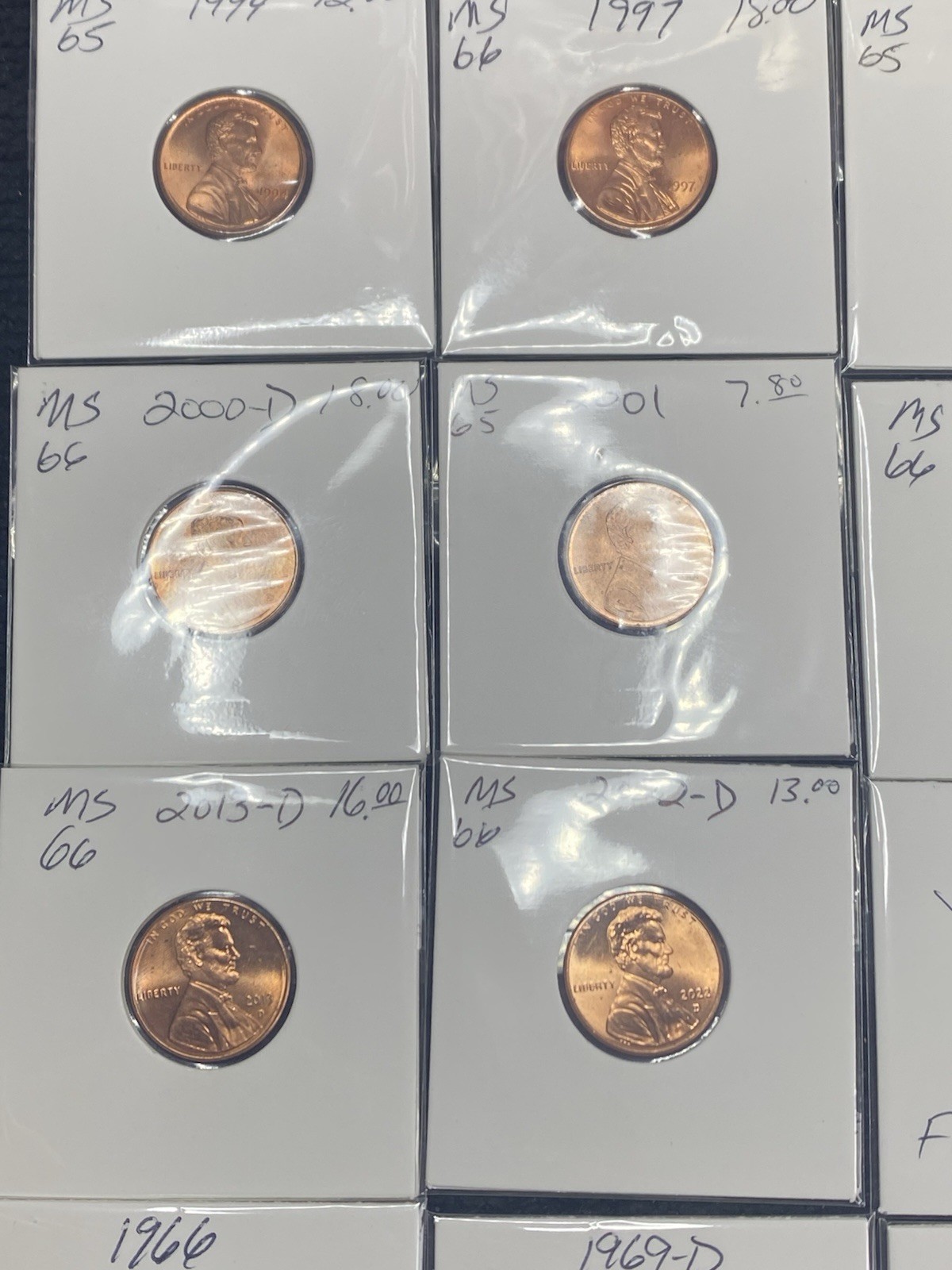 LINCOLN CENT Lot of 10 Red BU 1994-2022 And A Lot of 12 1964-1994 Error Coins