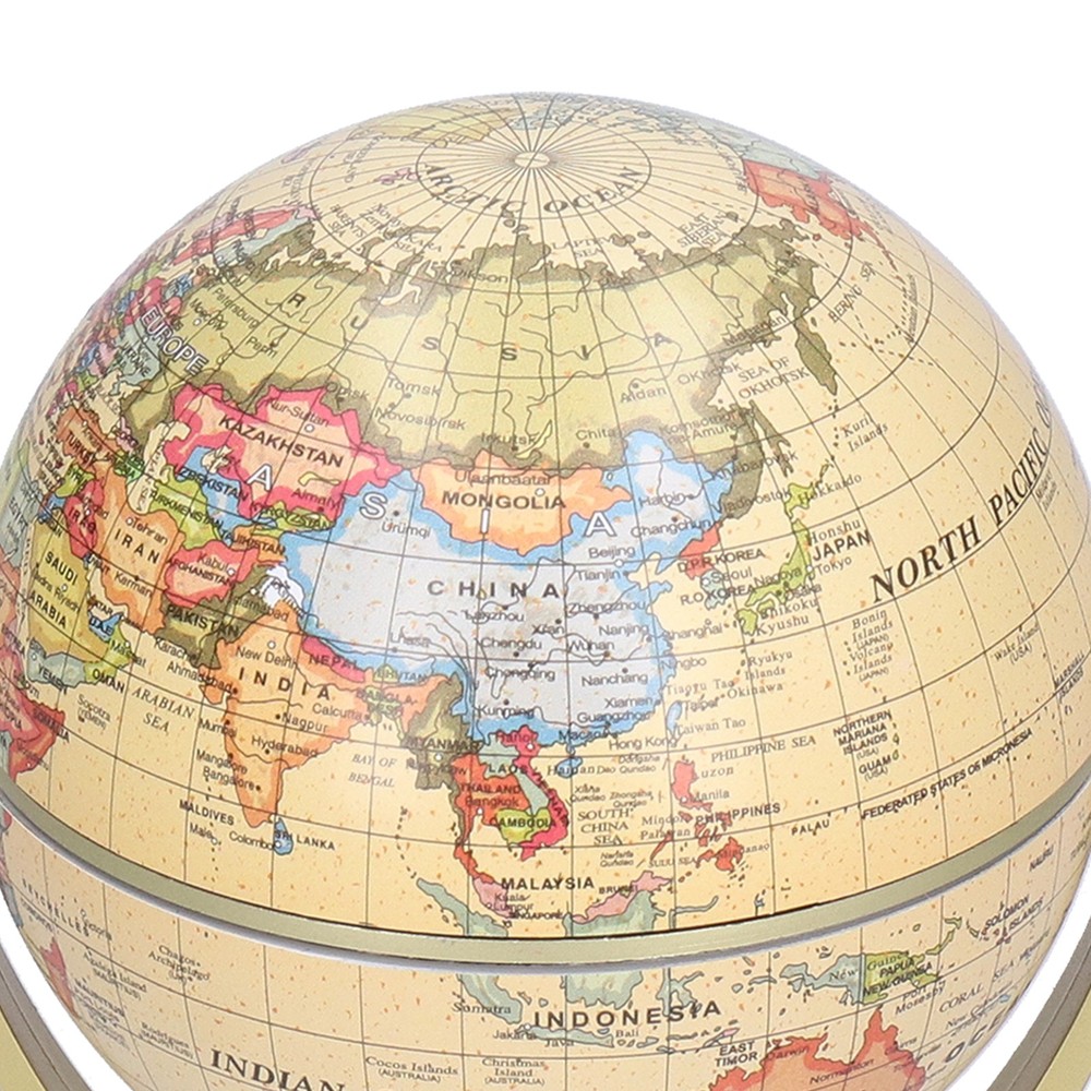 Mini World Map Globe English Edition Desktop Rotating Earth Geography Globe WT