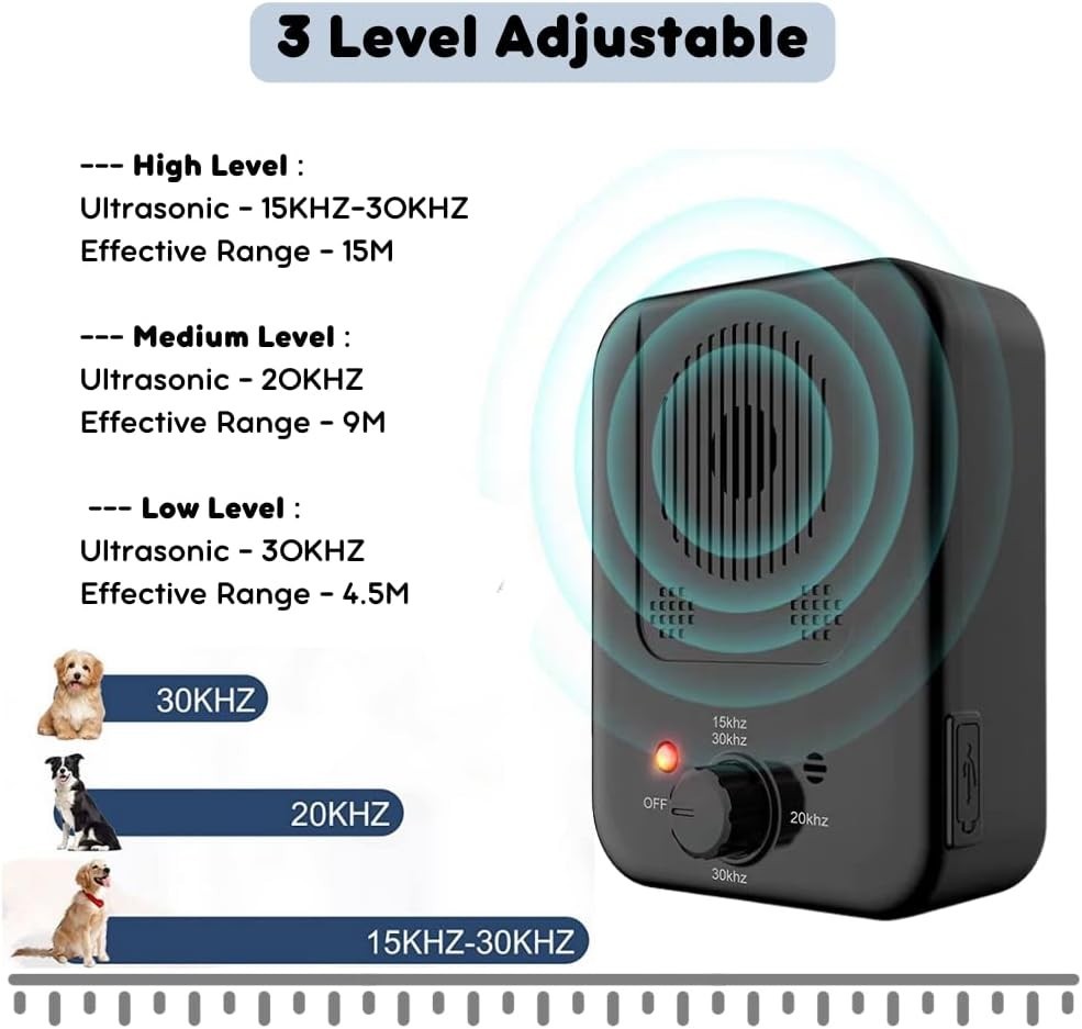 Anti Barking Devices, Auto Dog Bark Control Devices with 3 Modes, Rechargeable