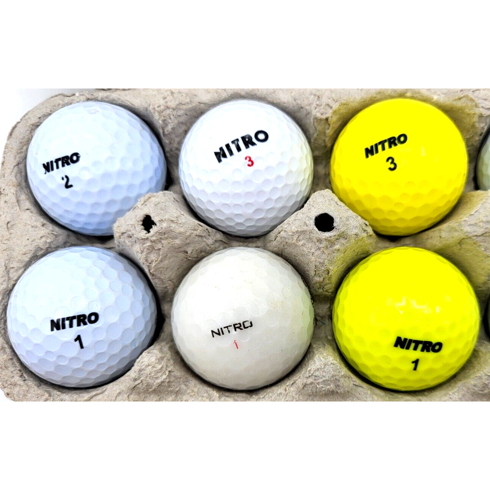 One Dozen NITRO Golf Balls Good Used