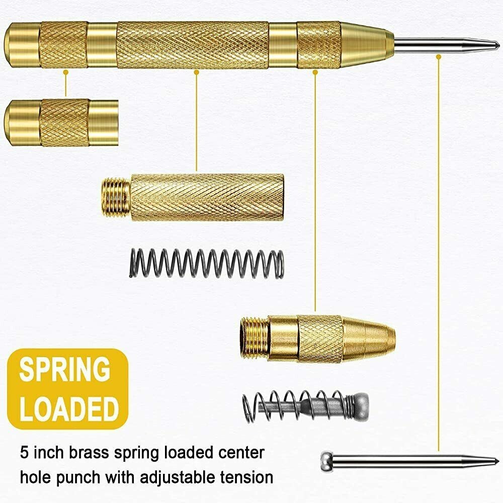 2PCs Automatic Center Punch Strikes Surface Hammer Spring Loaded Window Breaker