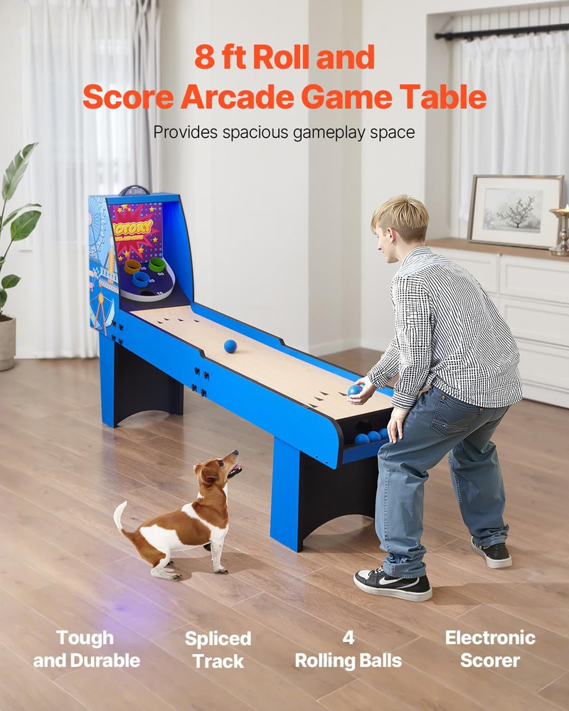 Roll and Score Classic Arcade Gametable, Sky Ball Table Machine, LED Electronics