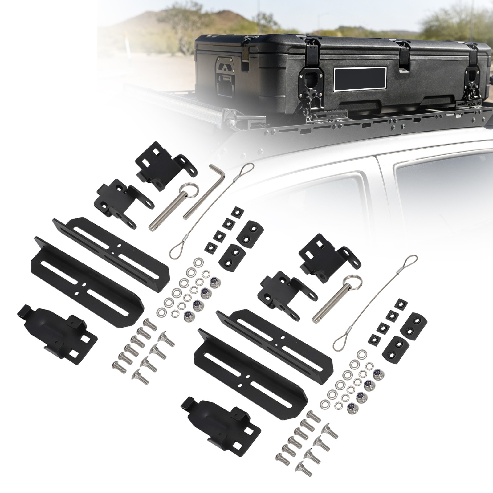 For Pelican RFMT-002-BLK Cargo Case Roof Mount Kit, Black, Gen2 BX140R BX55S 85S
