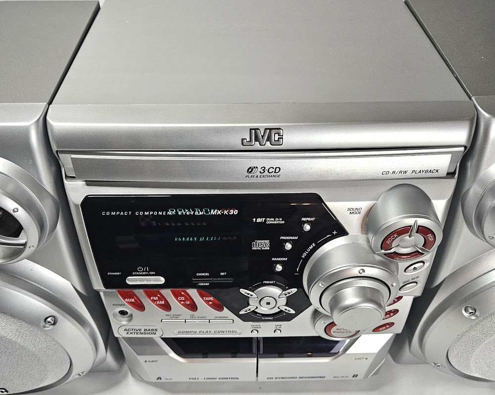 JVC Compact Component System MX-K30 Stereo Cassette Bass. Tested.