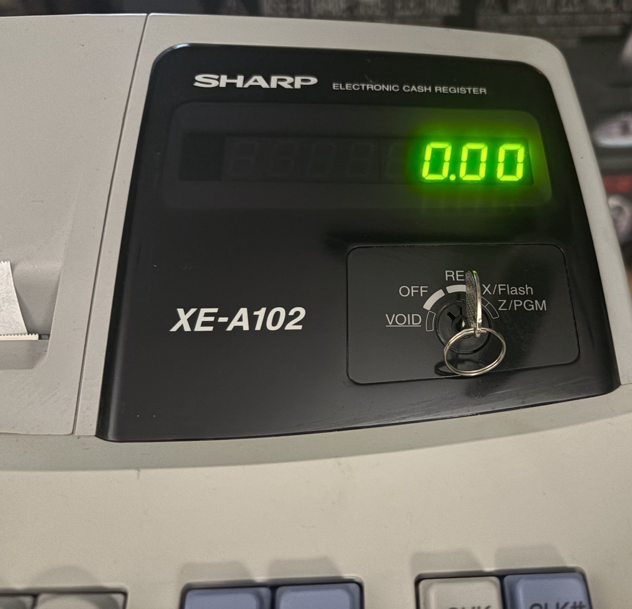SHARP XE-A102 ELECTRONIC CASH REGISTER *WORKS* with Keys, Paper Roll,NICE👀