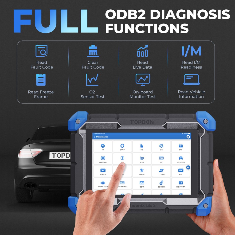 TOPDON Phoenix Lite 2 Bi-directional OBD2 Scanner Diagnostic Tool Key Coding