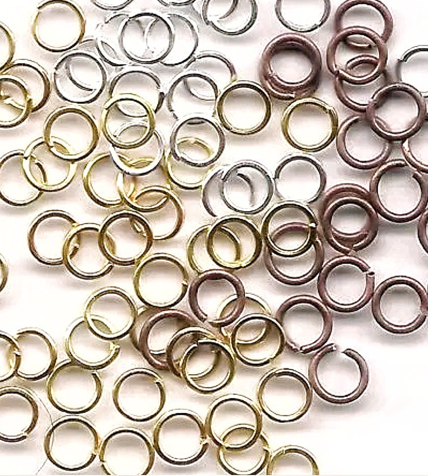 25 or 50 4 6 8 10mm Open Jump Rings gold silver copper bronze gunmetal Rose