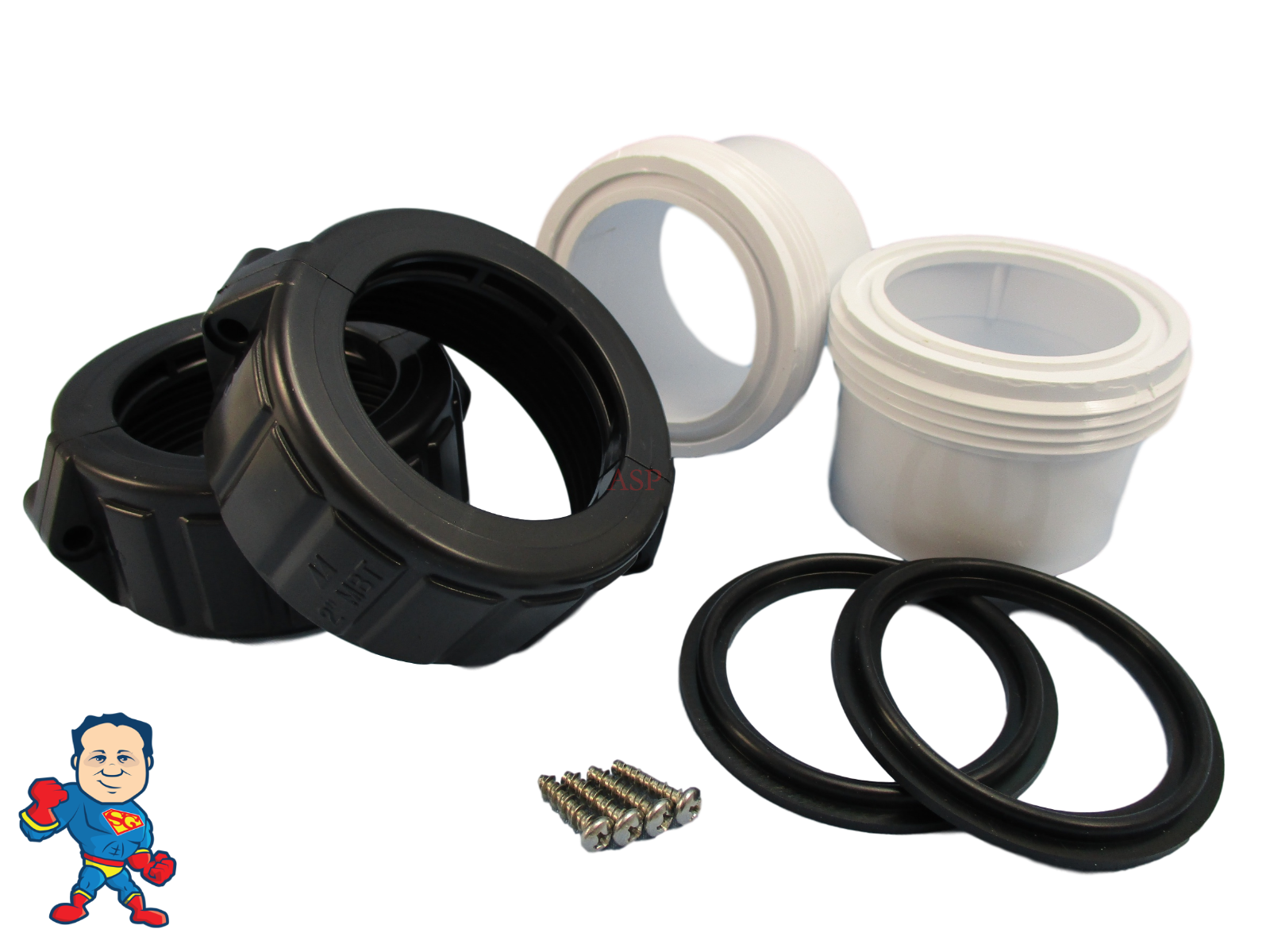 2X Hot Tub Spa 2" Split Nut & Union Kit for Heater Union & Gasket Video How To