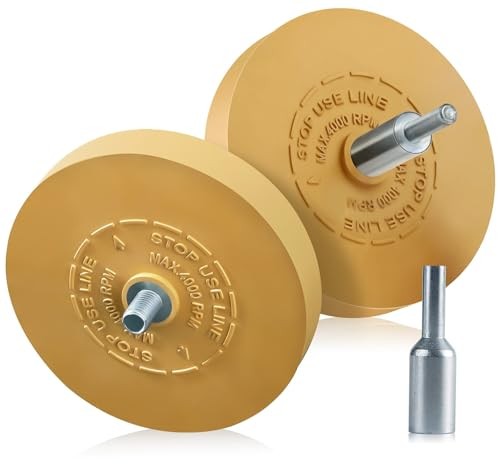 2 Pack Decal Remover Eraser Wheel Rubber Eraser Wheel for Drill 2 Pack Solid