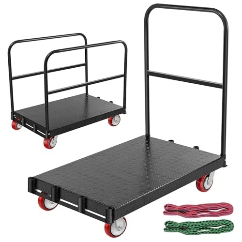 24″ x 37″ Heavy Duty Drywall Cart 2 in 1 Dolly Cart with Wheels 2200 LBS