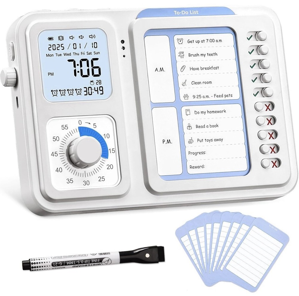 3-in-1 Visual Timer and Schedule Board for Kids Classroom Autism Learning