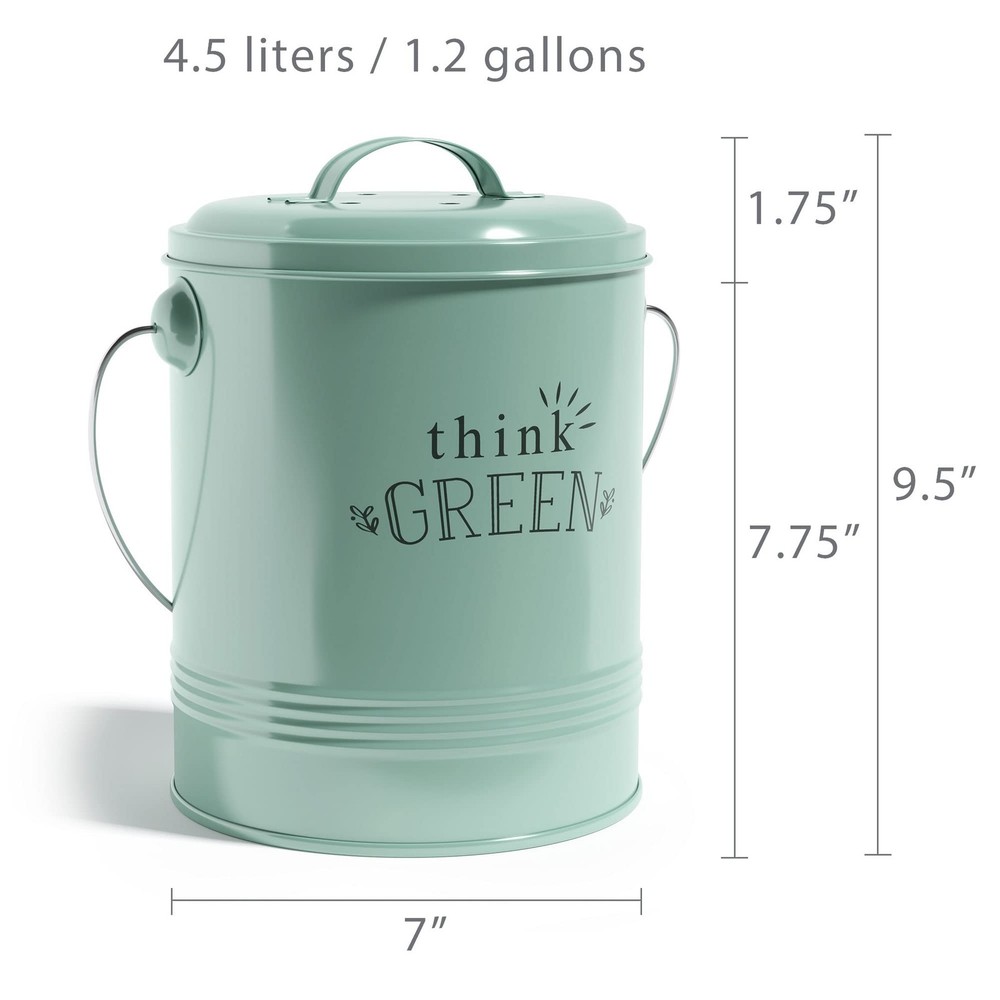 Barnyard Designs Compost Bin for Kitchen Counter - 1.2 Gallon Countertop Compost