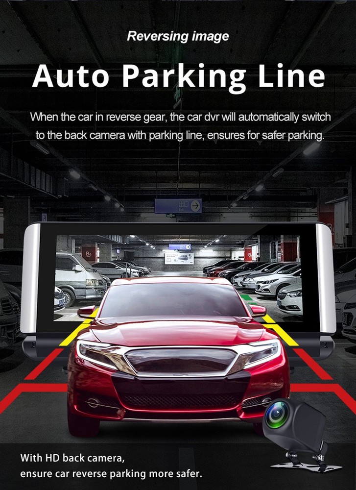 Dash Camera Car DVR Video Recorder Dual Lens Navigation G-sensor ADAS G-sensor