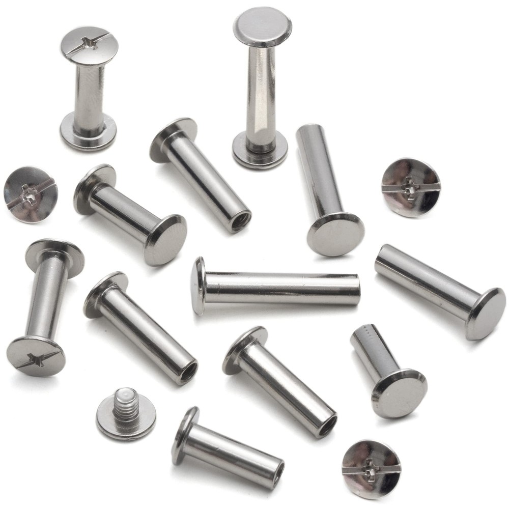 70Sets Chicago Screws Leather Rivets Assorted Screw Rivets Chicago Binding Sc...