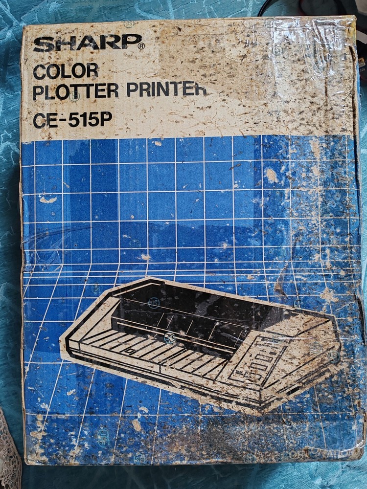 Vintage SHARP CE-515P plotter working with RS232C interafce and 4 refilled pens