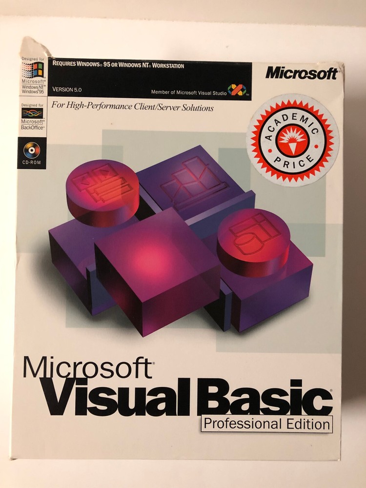 Microsoft Visual Basic Professional Edition Version 5.0 Academic CD Media