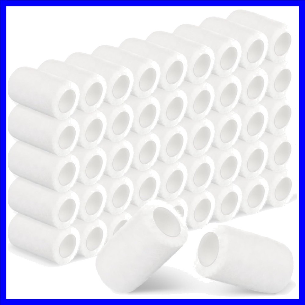 48 Pcs 4" x 1/2" Paint Roller Covers Refill Microfiber Mini Roller Covers for...