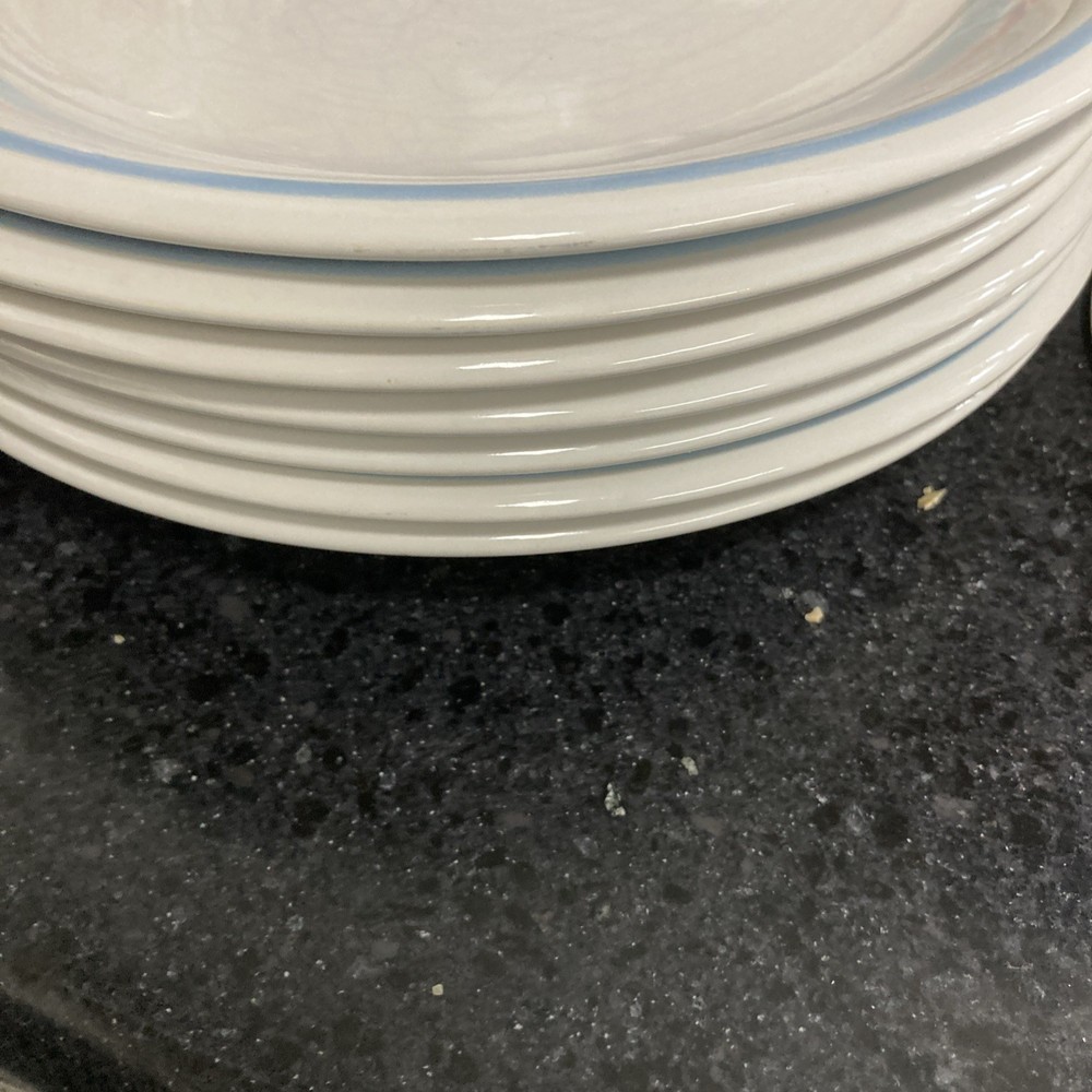 Vintage Newcor Stoneware Bread Plates And Dinner Plates.