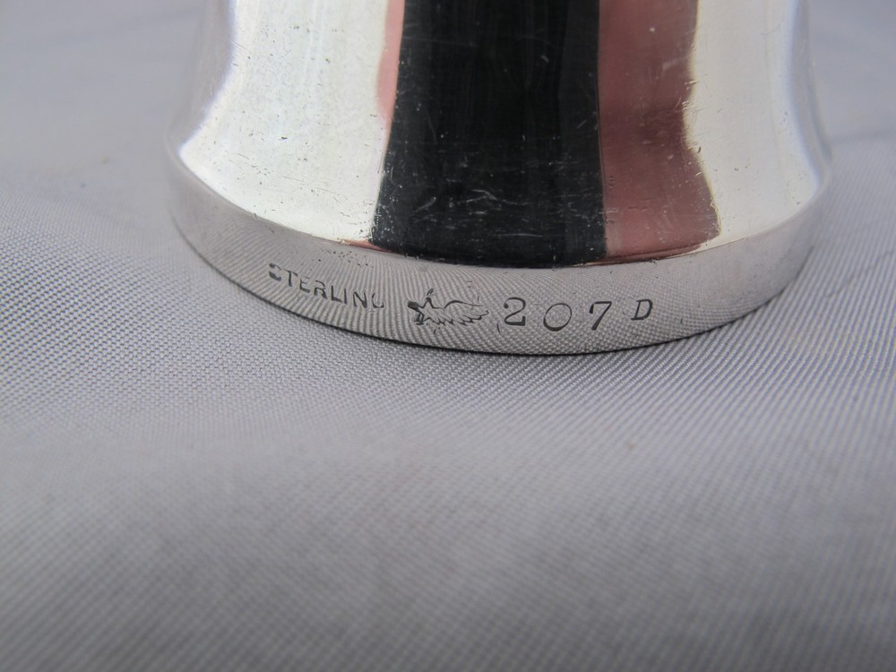 Small UDALL & BALLOU Sterling TABLE BELL-CACTUS-look Pattern Handle-No Mono
