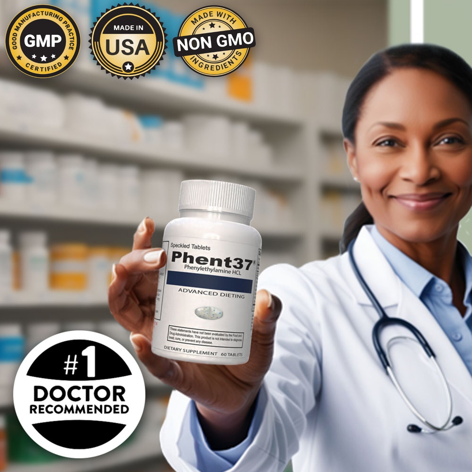 Phent37 - Speckled Tablets Appetite Control, Fat Burner Phenylethylamine Energy