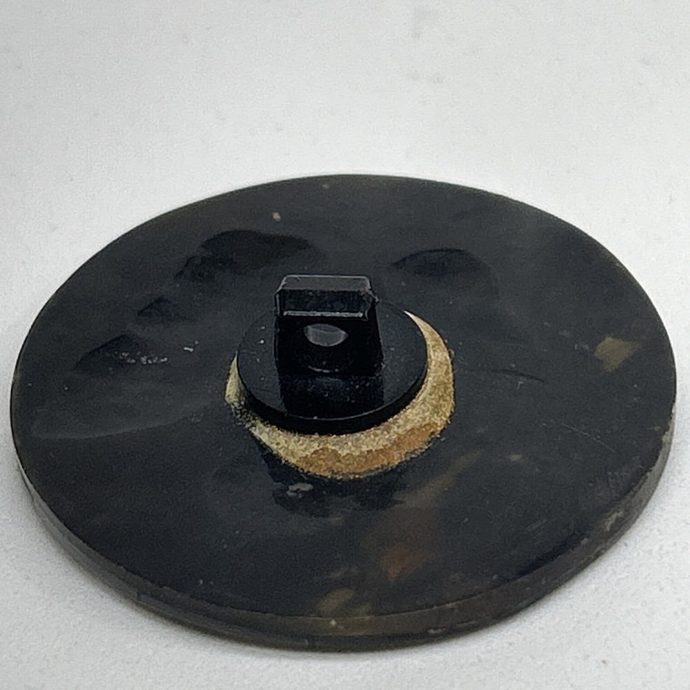 Two Vintage Abalone Sewing Buttons Plastic Shank Tile Design
