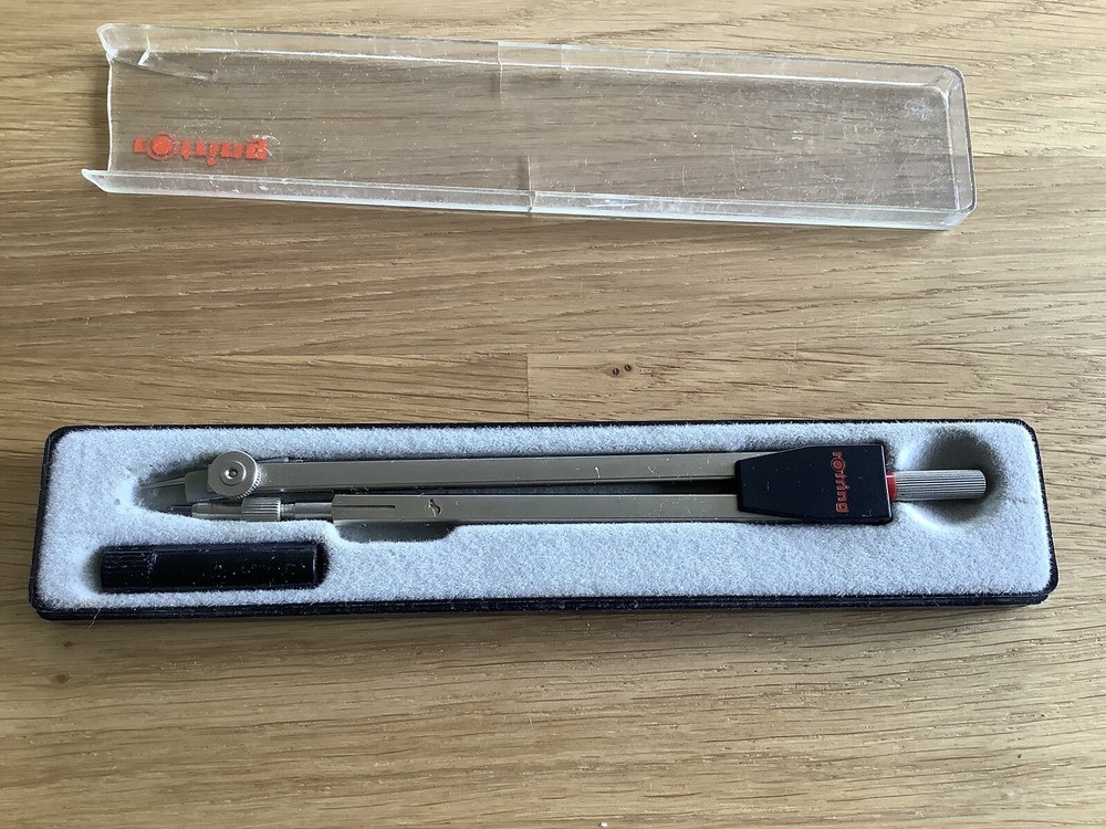 Vintage Rotring Compass In Original Case