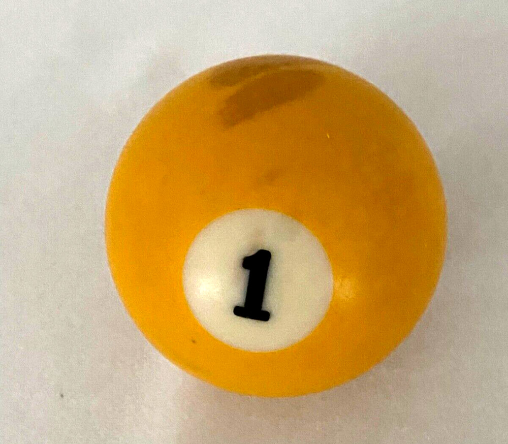 Vintage Billiard Pool REPLACEMENT BALL-Yellow Solid #1-2 1/4"
