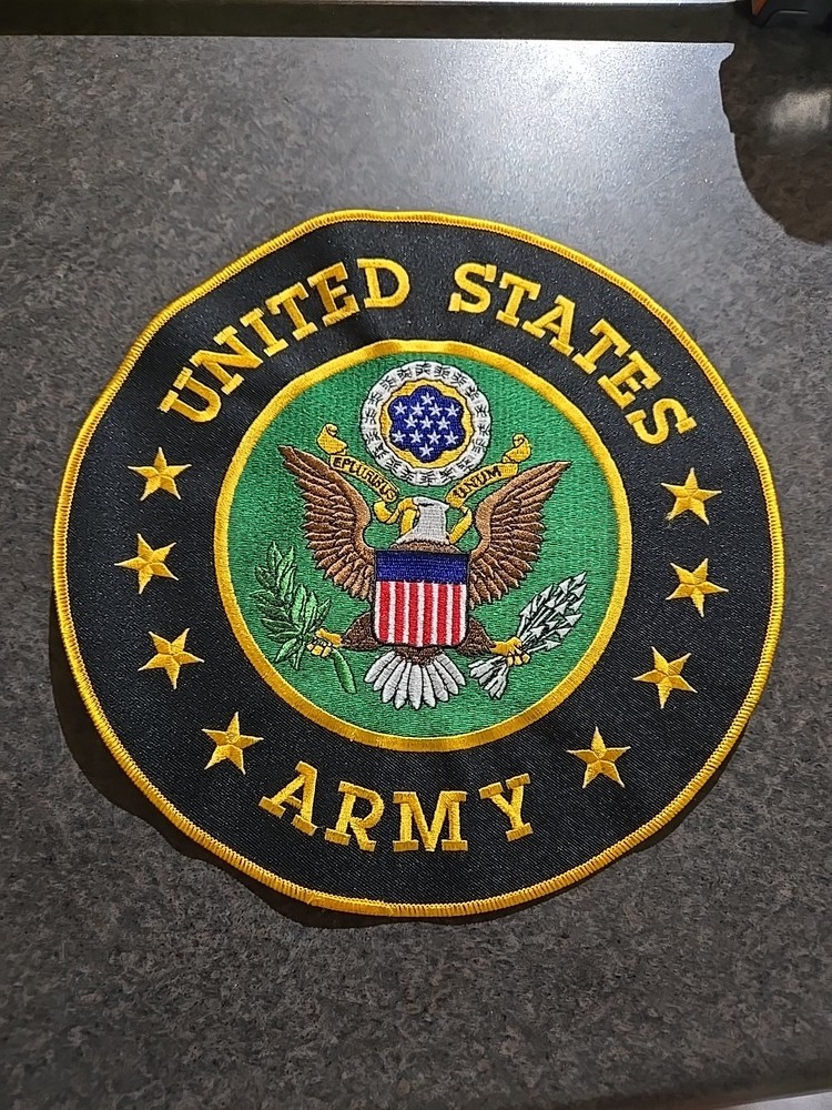 US Army Logo 4 Star  10 Inch Sew-on Patch Eagle