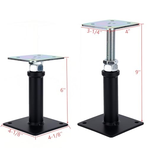 Pack Adjustable Floor Jack Post, 6’’-9’’ Height Range, House Floor Jacks Post 4