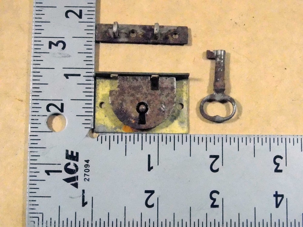 Antique miniature chest lock.