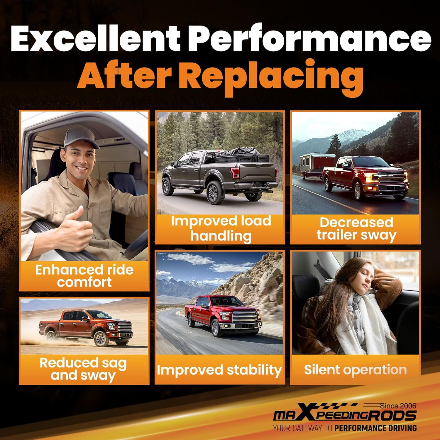 8600LB Rear Suspension Helper Spring Kit for Ford F350 Super Duty 2017-2025