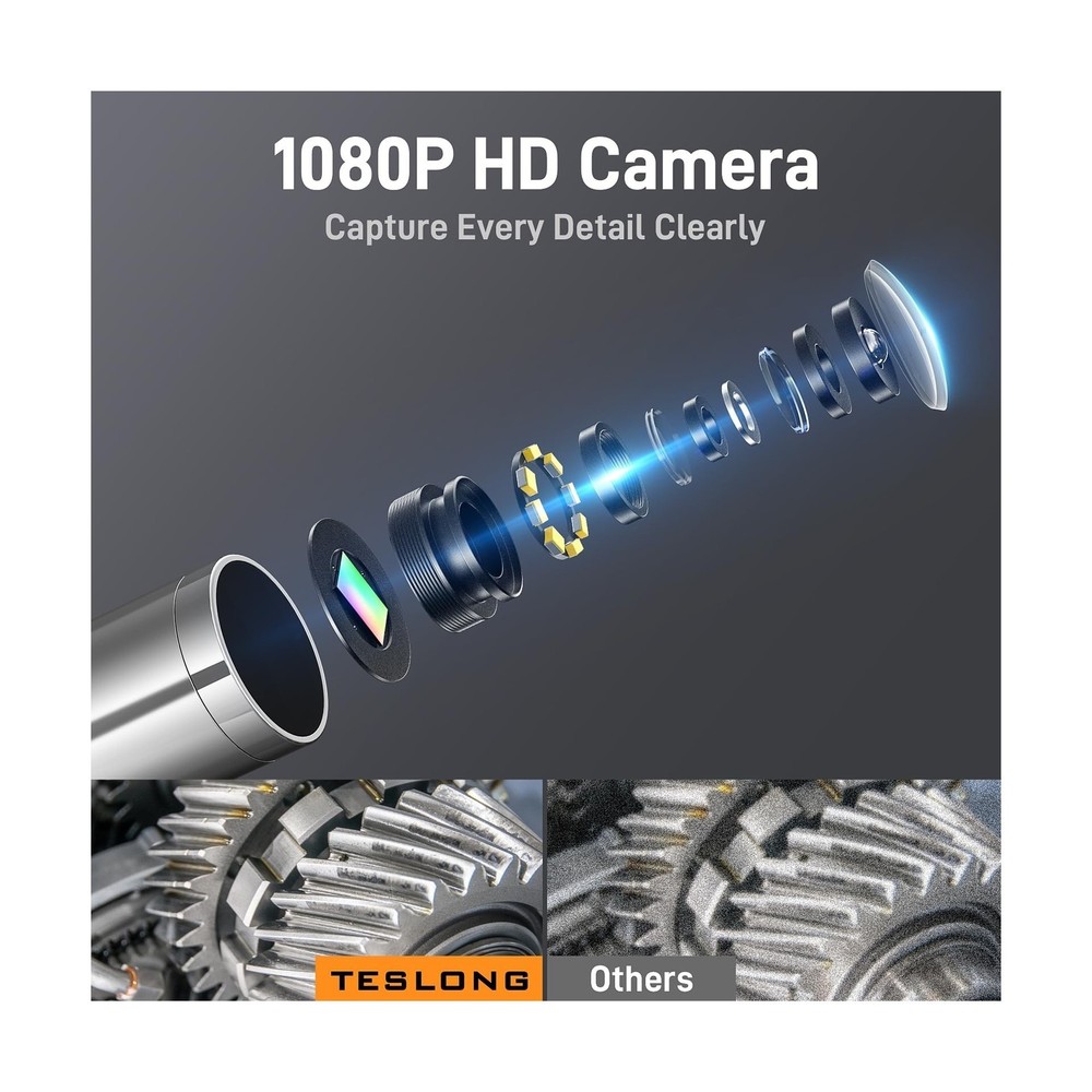 Teslong Two-Way Articulating Borescope with Light, USB-C Endoscope Inspection...