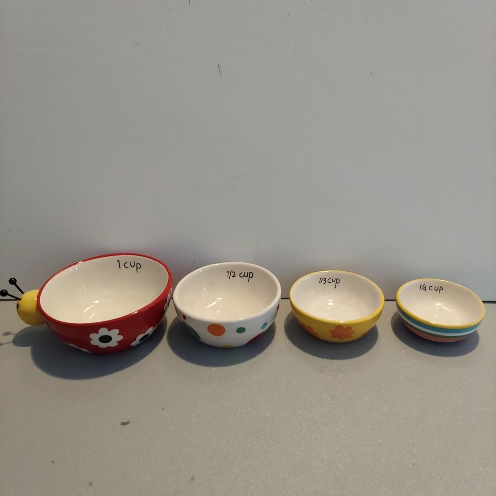 Boston Warehouse Trading#1638444 Ladybug Ceramic Nesting Measuring Cups