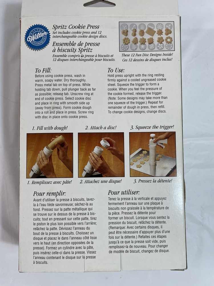 Wilton Spritz Cookie Press 12 Discs & Bonus Discs