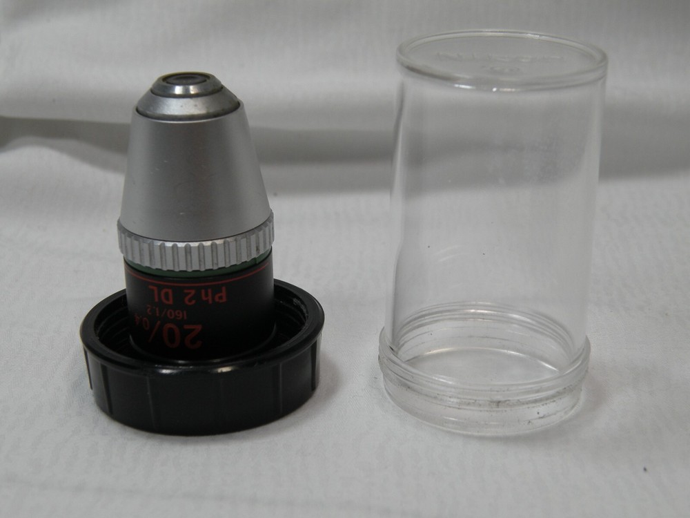 Nikon 20/0.4, 160/1.2 PH2 DL microscope objective lens