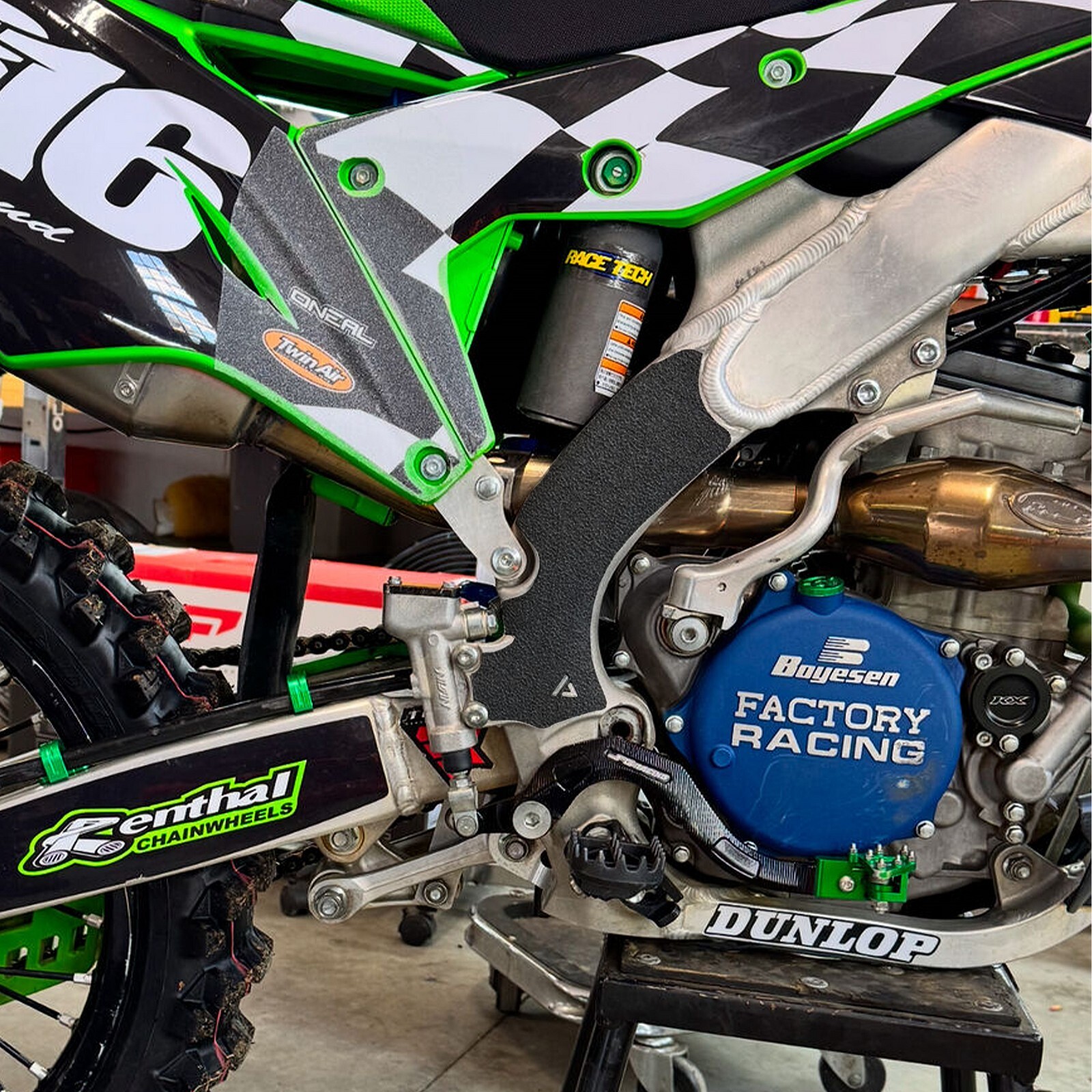 01 - 2025 Kawasaki KX85 KX100 KX112 Rubberized Grip Tape Frame Guard (2 Pairs)