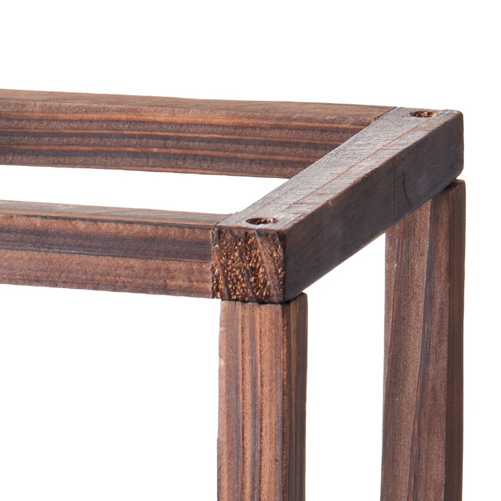 Rustic Cedar Lantern Set: 24pcs Carbonized Wooden Frames for Wedding Decor