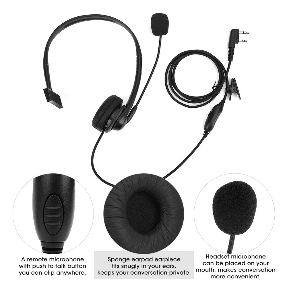 2-Pin Headset Sponge Earpad For UV-5R
