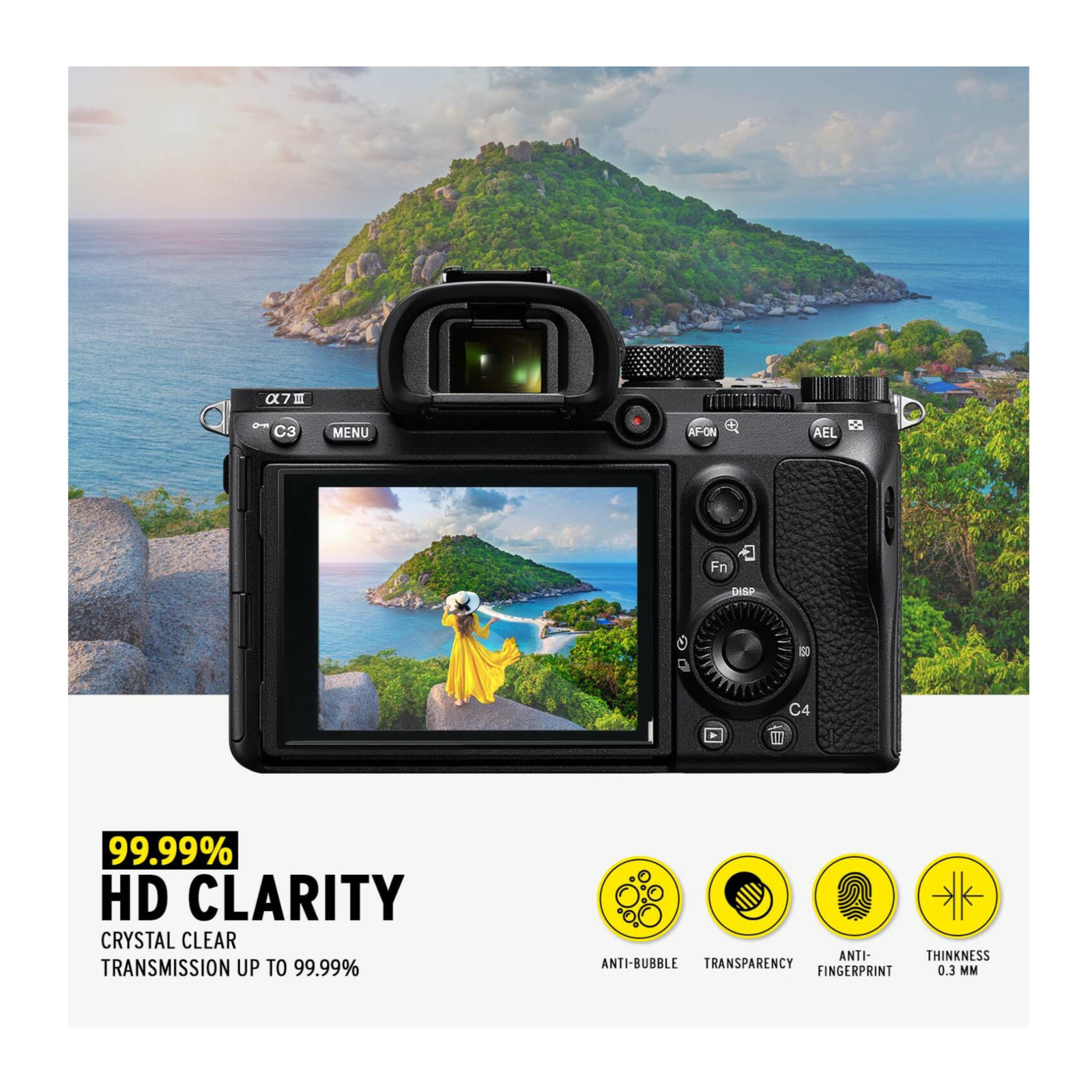 Koah LCD Ultra Armor Screen Protector for Sony a1, a7 II, a7 III, a7R IV & Mor