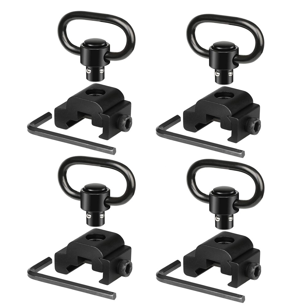 4PC Push Button QD Quick Release Sling Swivel Mount Set for Picatinny Rail