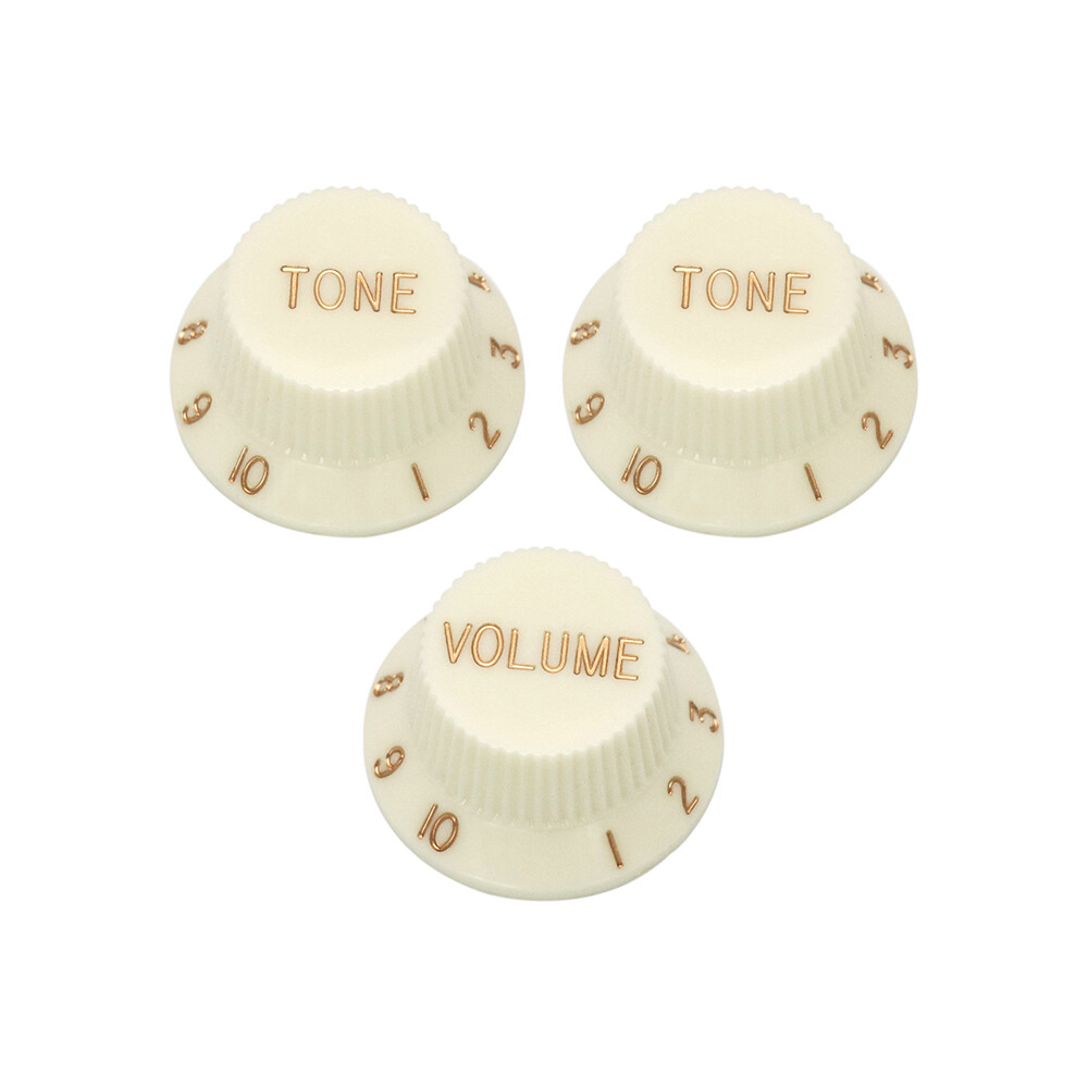 Guitar Speed Knobs 1 Volume 2 Tone Control Knobs for Fender Strat Electric Ivory