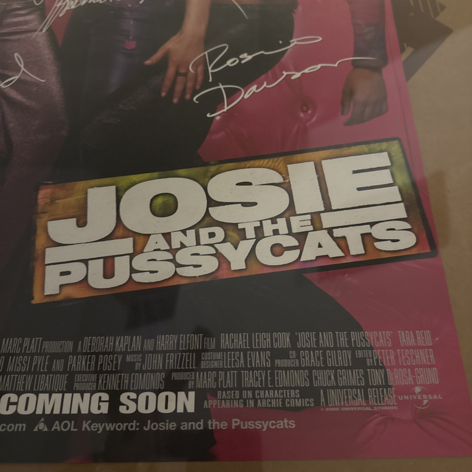 Josie and The Pussycats 2001 Rare Movie Poster 27 x 18 Tara Reid Rosario Dawson