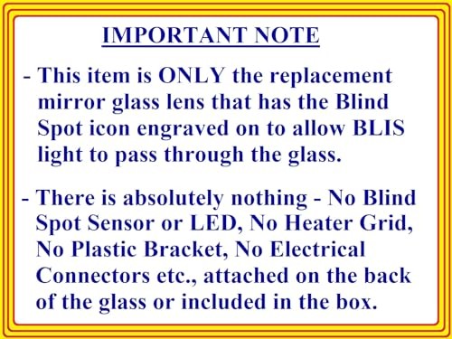 Replacement Blind Spot Mirror Glass with Full Size Adhesive for 2010-2016
