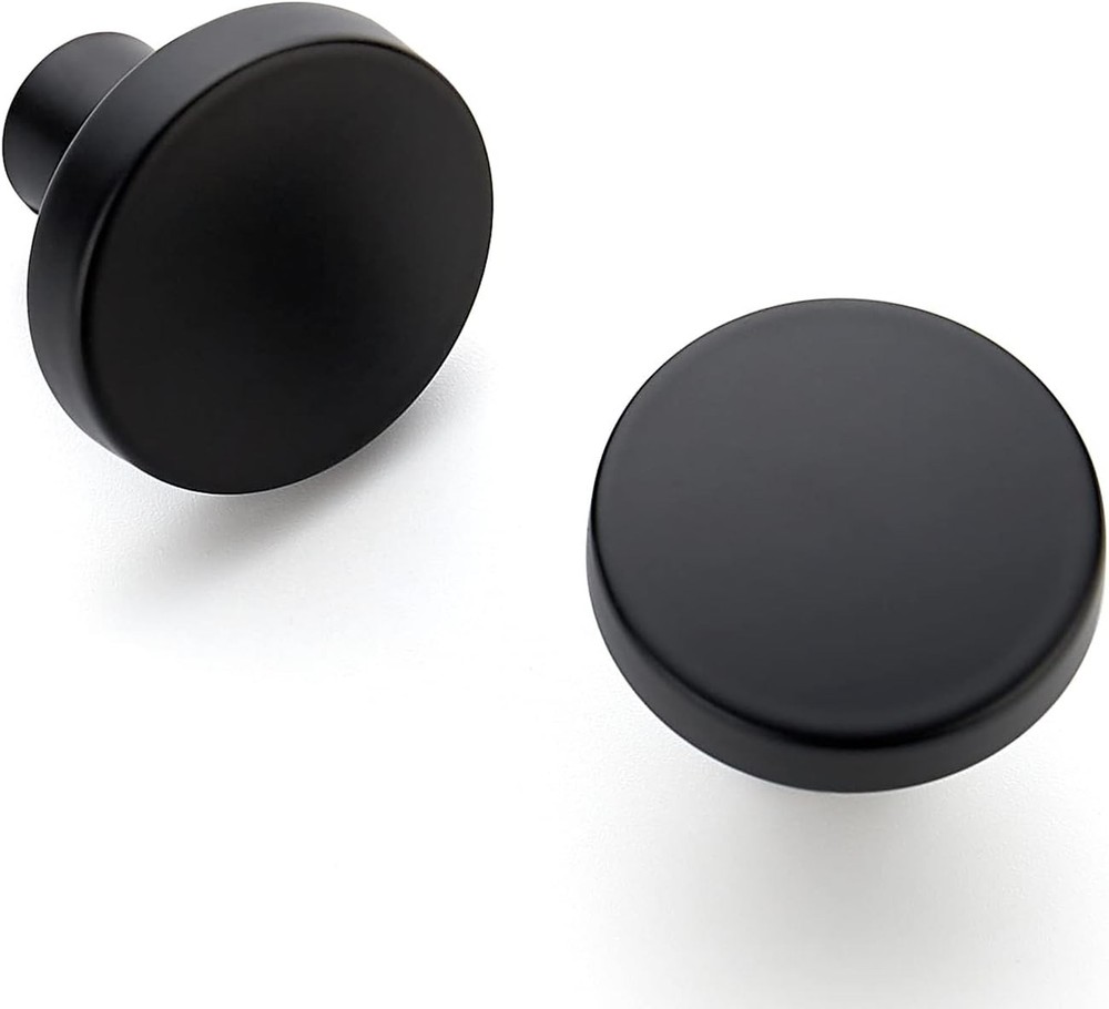 10-60 Pack Black & Gold Kitchen Cabinet Knobs Round Drawer Pulls Stainless Steel