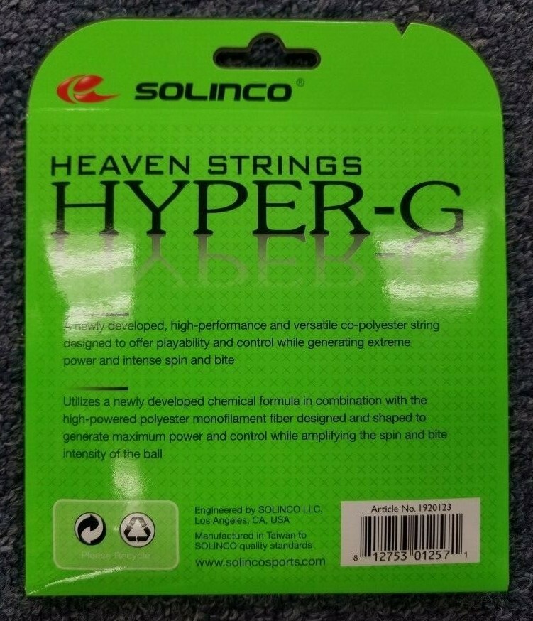 Solinco Hyper G Hyper-G 19 Gauge 1.10mm Tennis String NEW