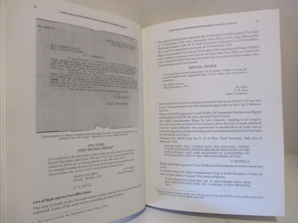 The Cyprus Sea Post Office 1906-1932 by Albert T. Madella Hardcover Book 2002