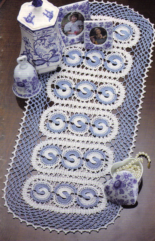 UNIQUE Blue Windmills Doily/CROCHET PATTERN INSTRUCTIONS ONLY