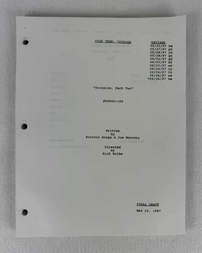 Star Trek Voyager “Scorpion, Part II” Final Draft Original Studio Script 5/23/97