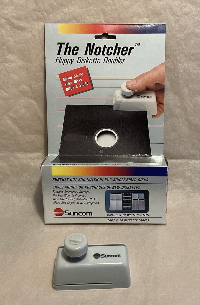 Vintage Suncom 5 1/4” Floppy Disk Notcher